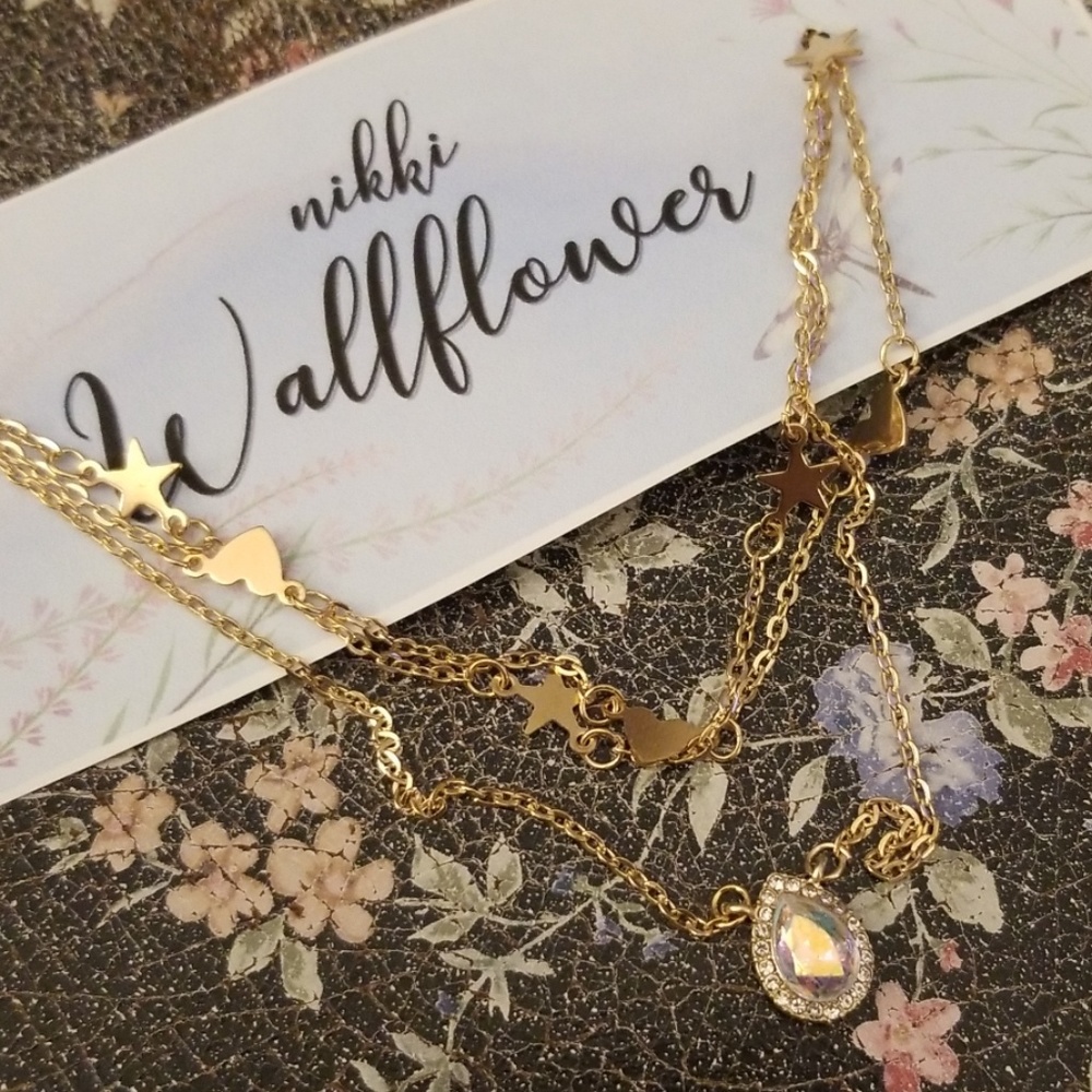 ☆Olivia☆ Stars and Hearts Layered Necklace - Picture 2 of 2